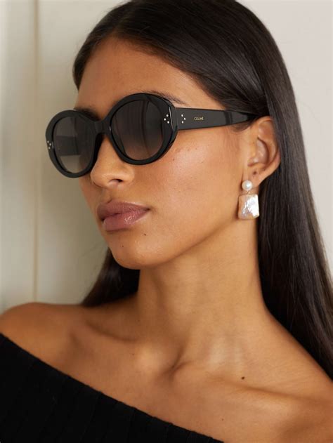 Celine Chunky Round Acetate Sunglasses 